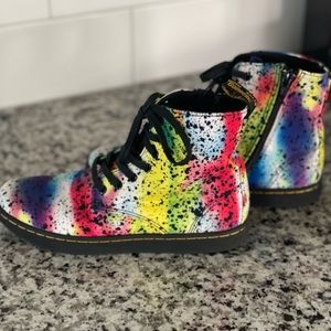 Dr Martens Kids Marley Splatter Paint print US 2 UK 1 EU 33 - Good condition
